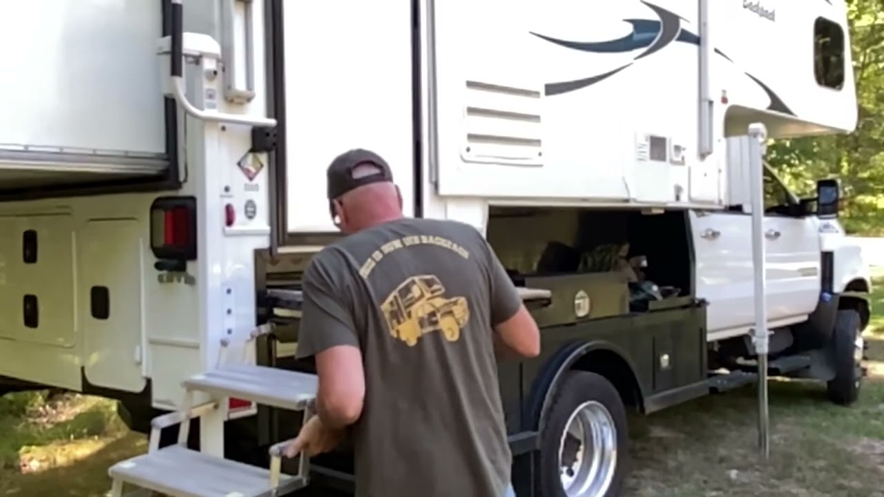 DIY: Stair Upgrade on Our Eagle Cap 1165 Slide-in Truck Camper @howeverthewindblows