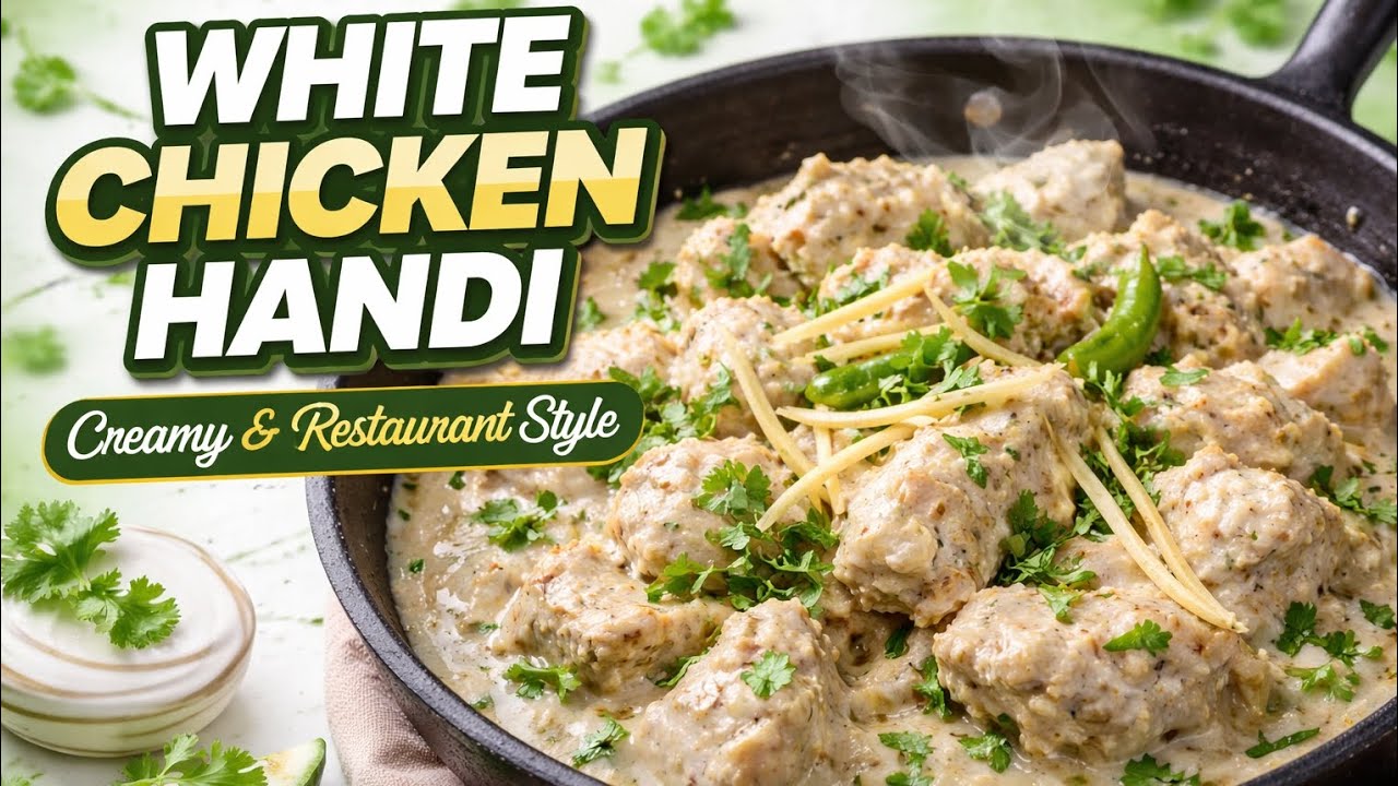 Creamy White Handi 🤍Easy Homemade Recipe