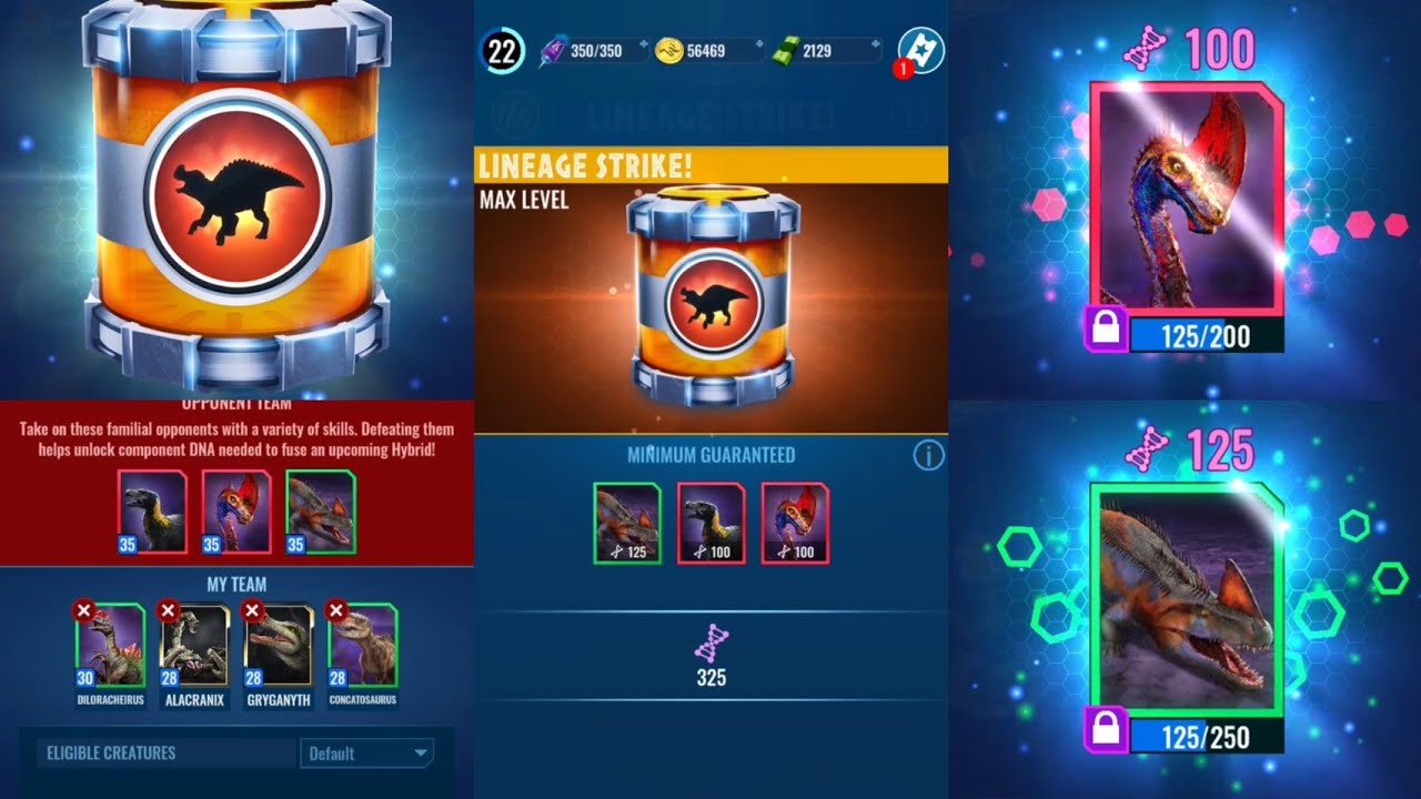 Level 35 Deinomimus | Lineage Strike| Jurassic world alive |
