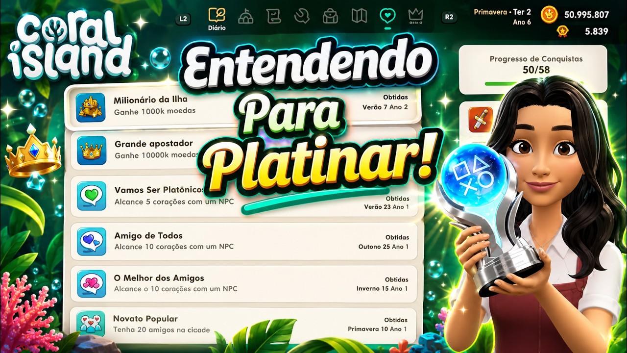 Coral Island entendendo as conquistas #coralisland 