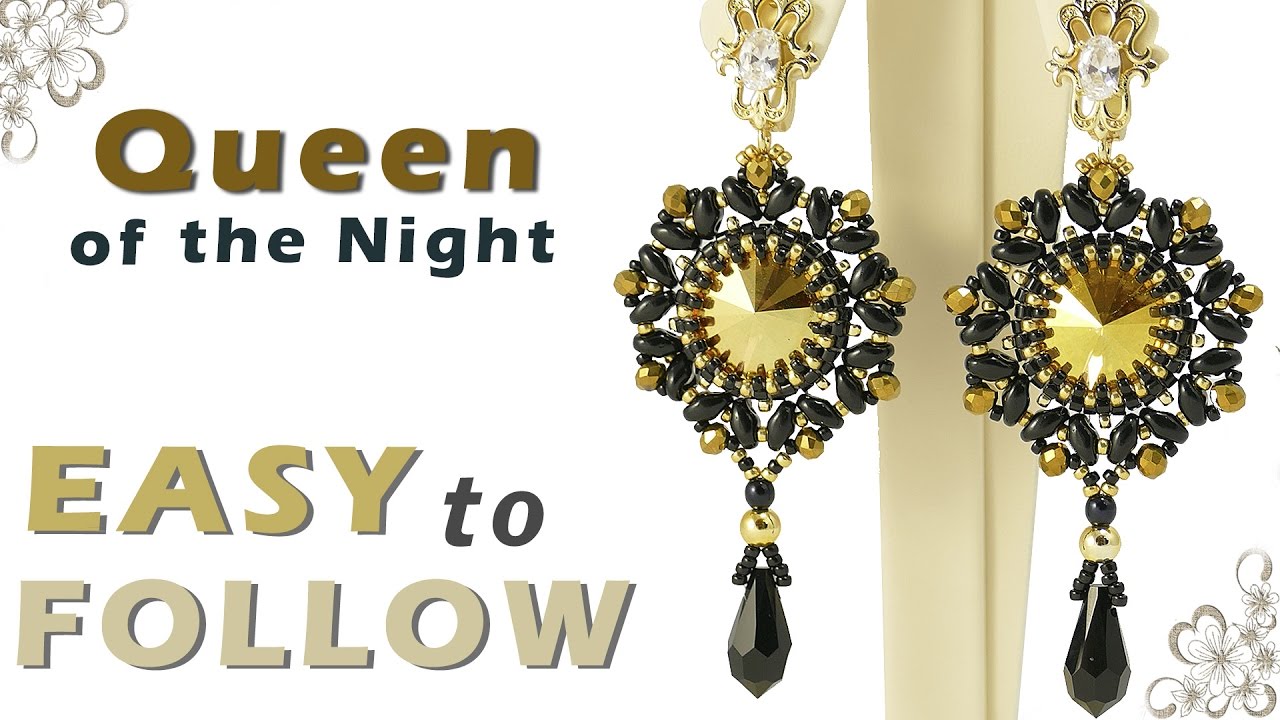 How to make earrings using rivoli and superduo beading tutorial