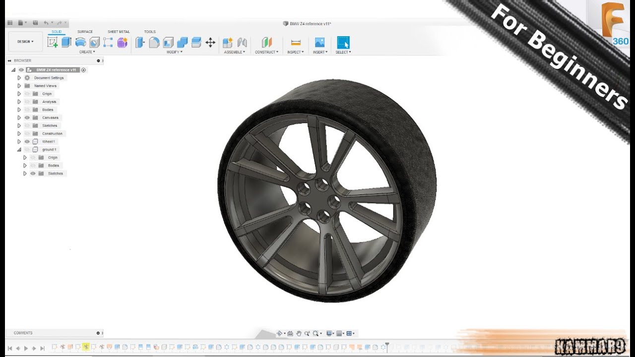 Fusion 360 : Make a  wheel for  BMW Z4 !