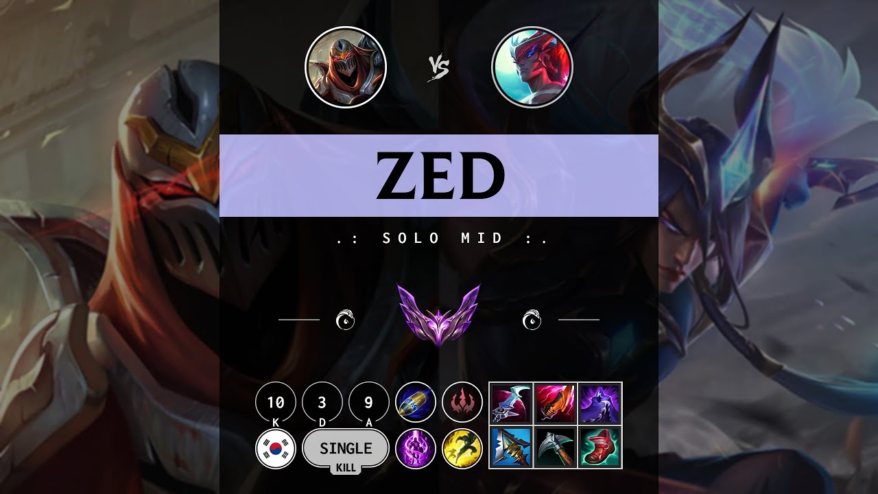 Zed Mid vs Yone - KR Master Patch 14.10