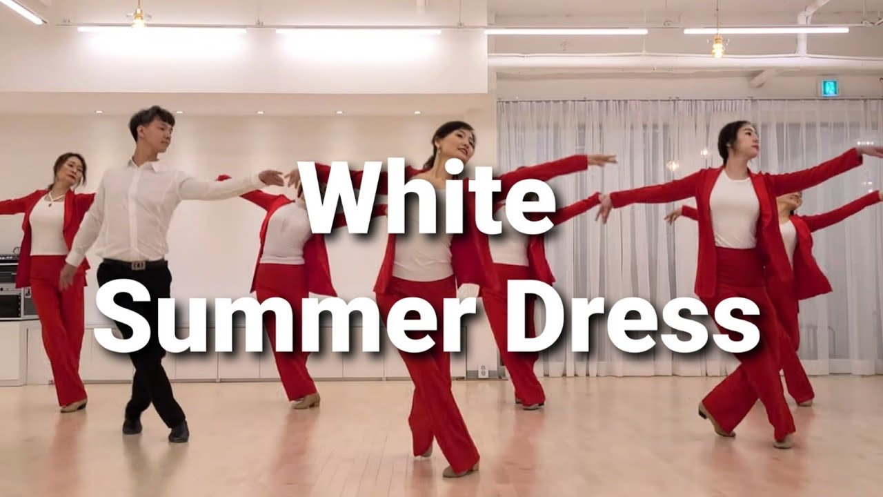 White Summer Dress Line Dance (Easy Intermediate) Demo l 화이트 썸머 드레스 라인댄스 I Linedance