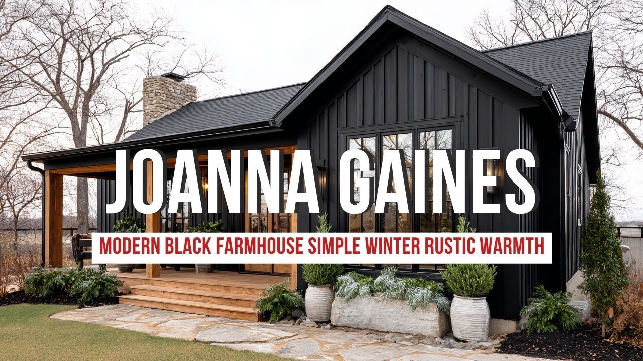 Modern Black Farmhouse Inspired by Joanna Gaines Simple Winter Rustic Warmth