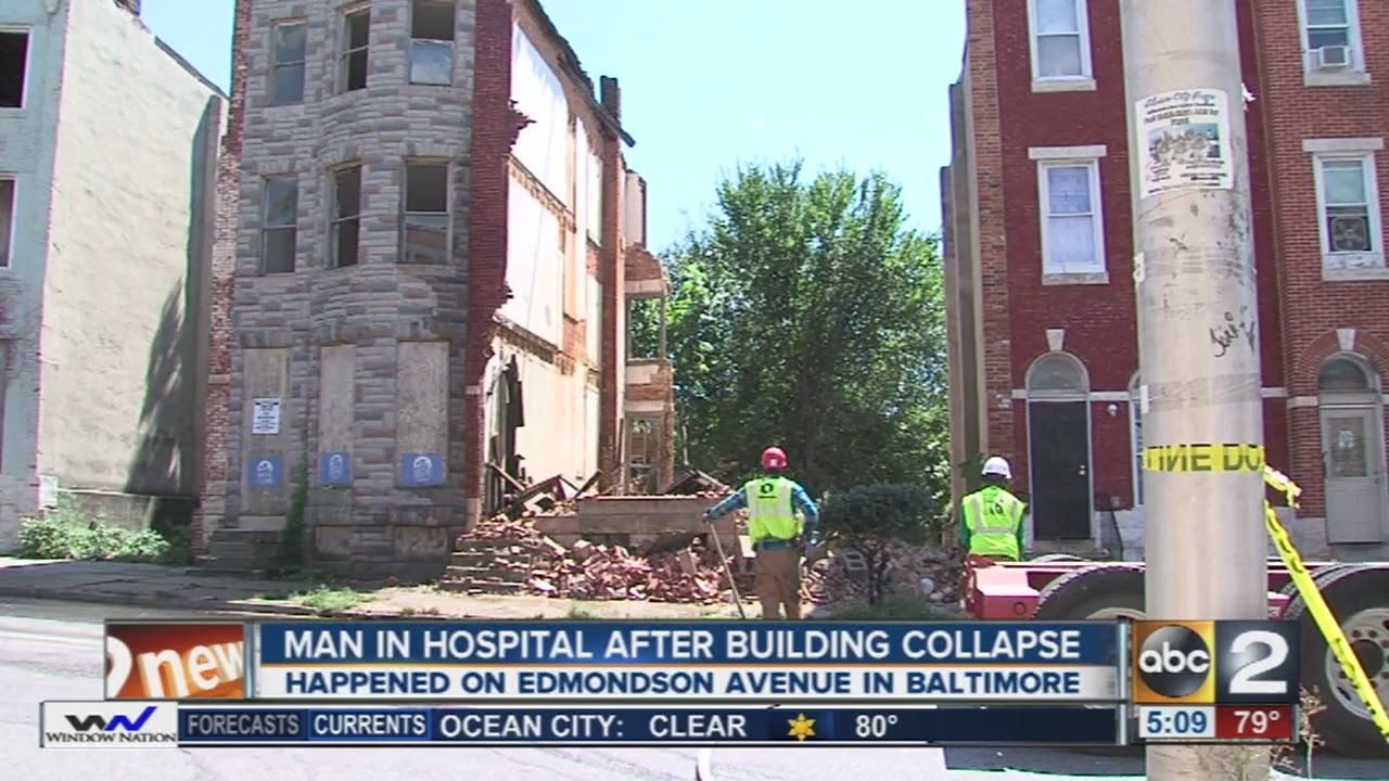 1 taken to hospital following Baltimore building collapse, officials say
