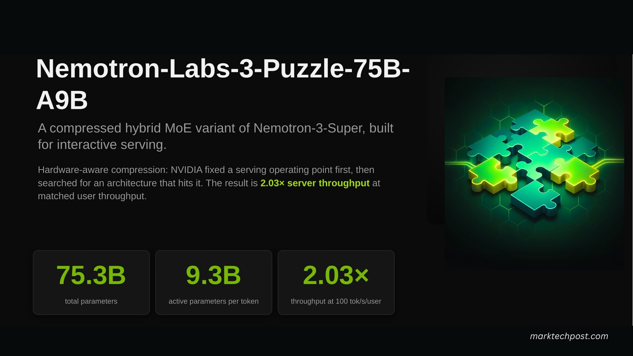 NVIDIA Nemotron-Labs-3-Puzzle-75B-A9B: 2x Throughput From Compressing a Hybrid MoE