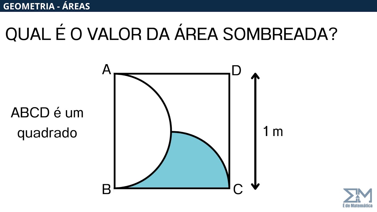90% ERRAM essa questão de Geometria! Qual é a Área Sombreada?