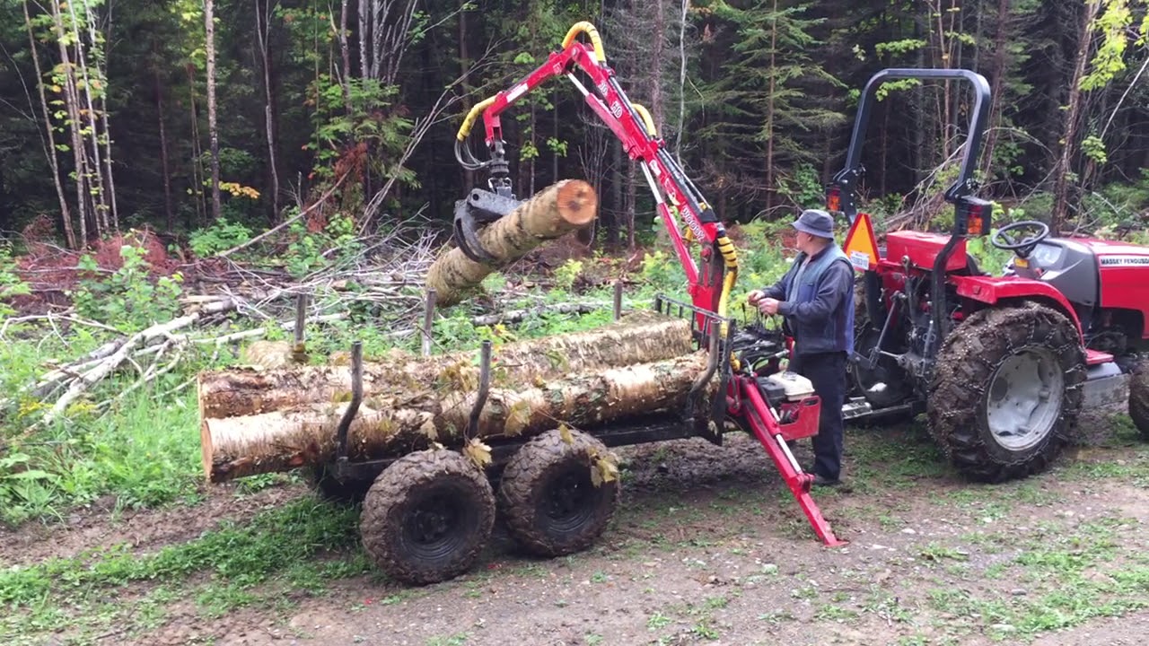 chargeuse à bois Woody 90 avec tracteur MF 1726e