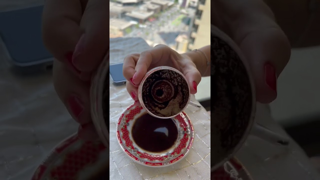 The Art of Reading Turkish Coffee Grounds #dubaishorts #nicodecorato #turkishcoffee