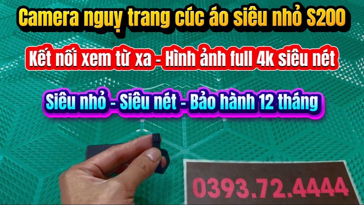 Camera nguỵ trang cúc áo siêu nhỏ S200, camera bán chạy nhất năm, hình ảnh full 4k, kết nối từ xa.
