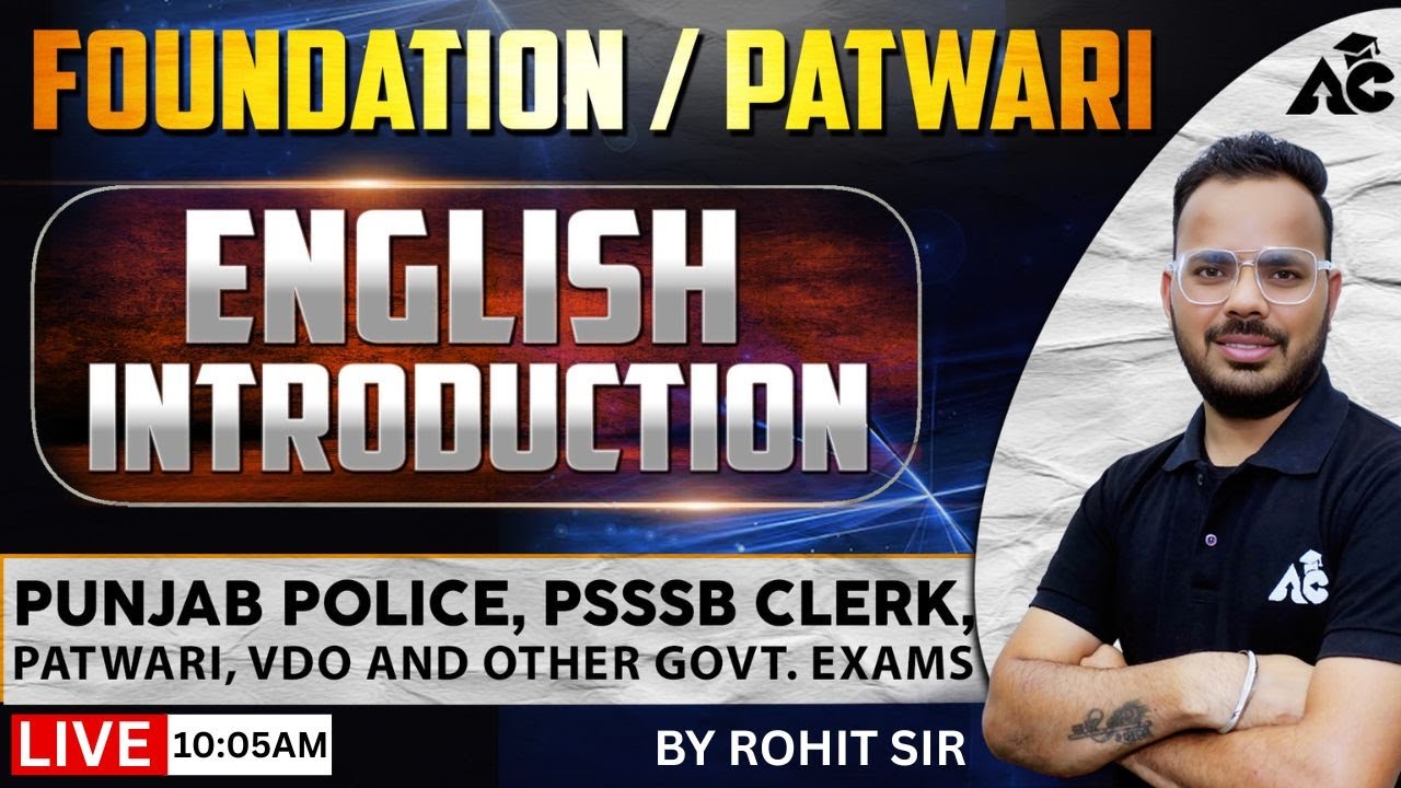 Punjab Patwari Exam Preparation 2025 | English Orientation Class By Rohit Sain Sir