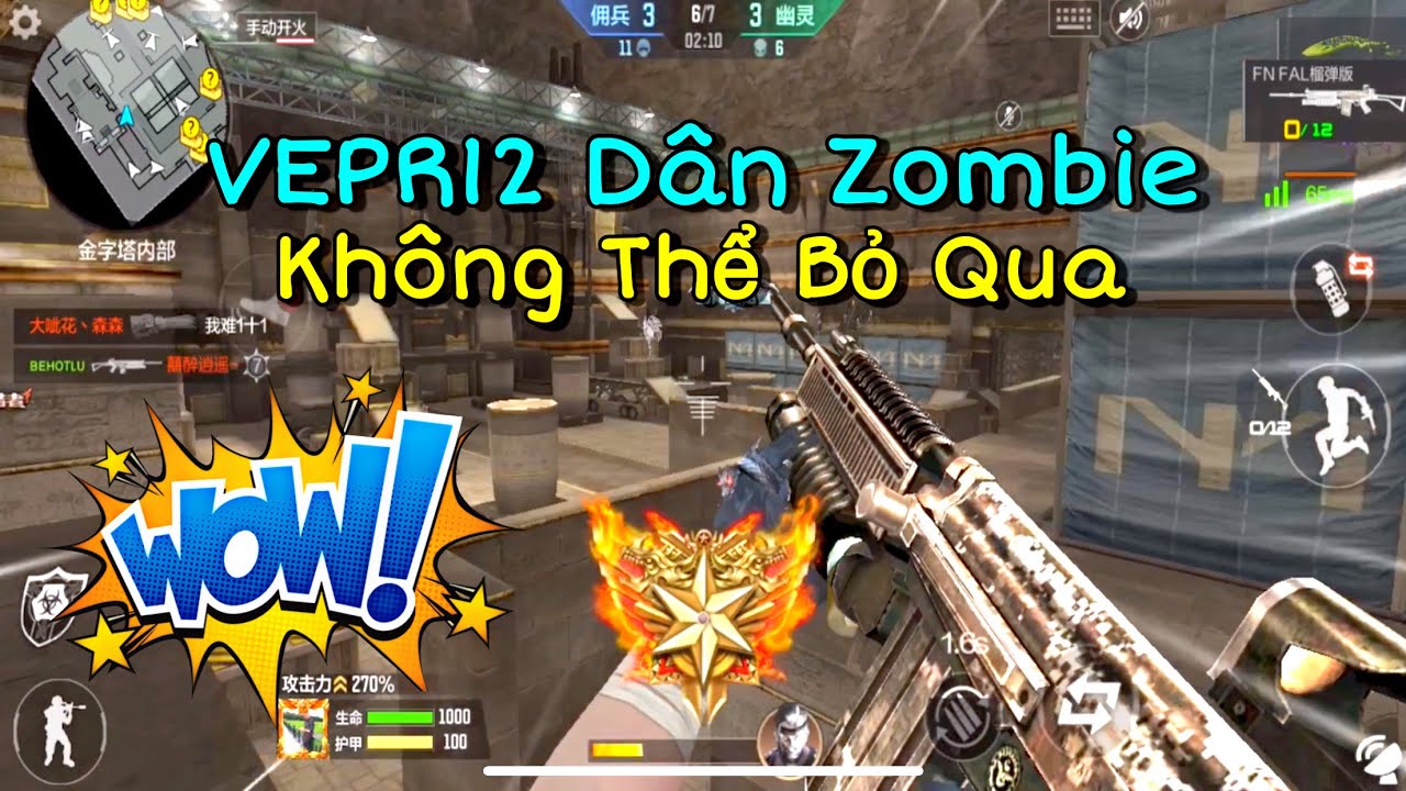 CF Mobile | VEPR12 Khẩu Súng Free Siêu Ngon Mà Dân Chuyên Zombie Không Thể Bỏ Qua | Tường CT