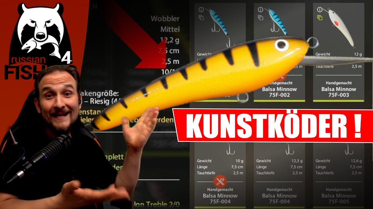 Russian Fishing 4 - Tutorial - Kunstk&ouml;der herstellen, Prozente, Skillpunkte