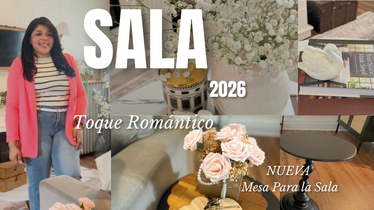 SALA Acogedora y Romántica 2026! Decoración Rosa y Blanca 🎀🦢⚪️🩷