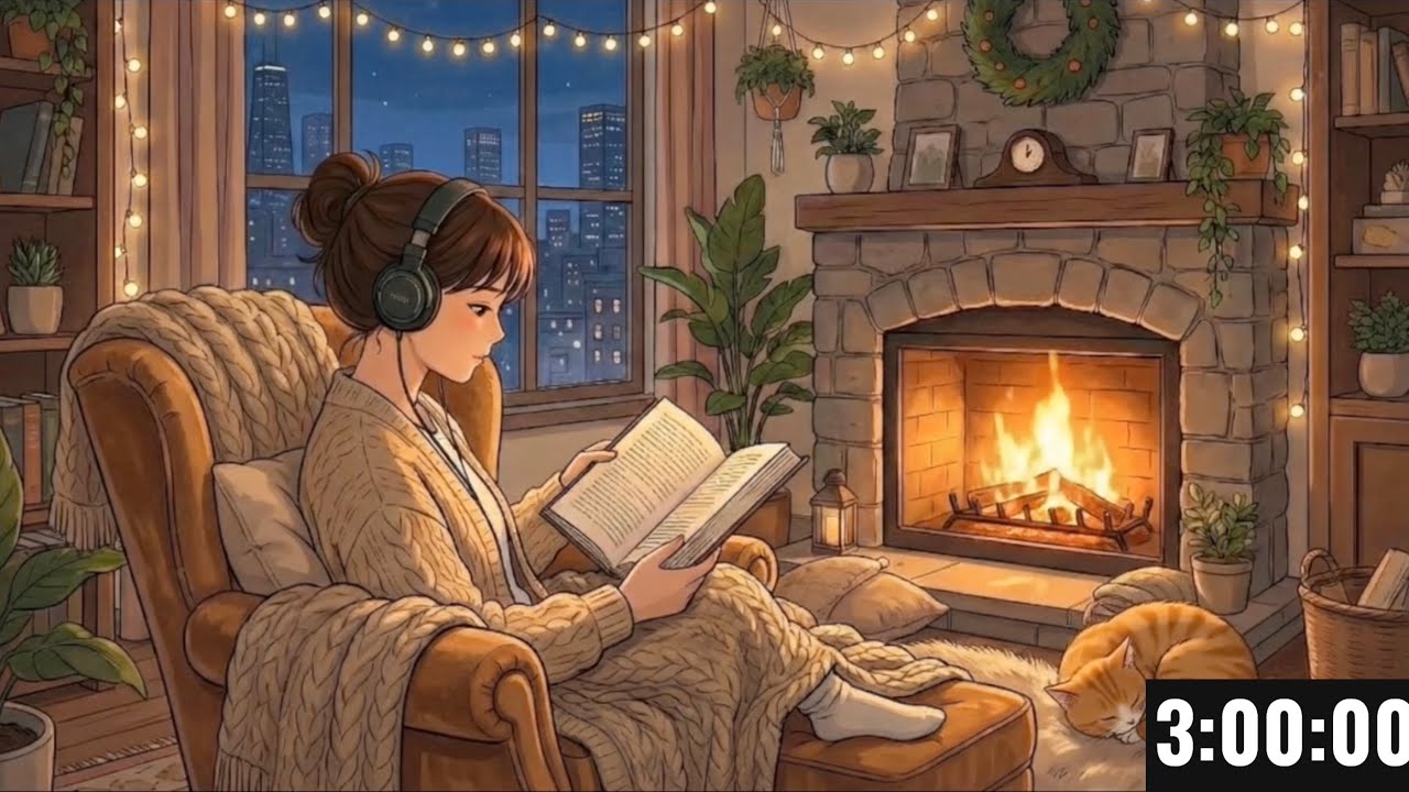 3 Hours Cozy Fireplace Ambience with NO MUSIC 🔥 Crackling Fire Sounds for Study, Focus & Sleep