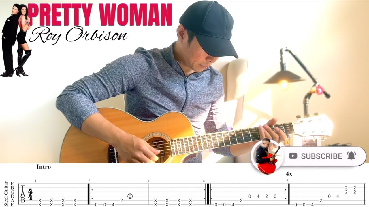 Oh, Pretty Woman - Roy Orbison (Acoustic Fingerstyle Guitar Cover + Guitar Tutorial Tabs)