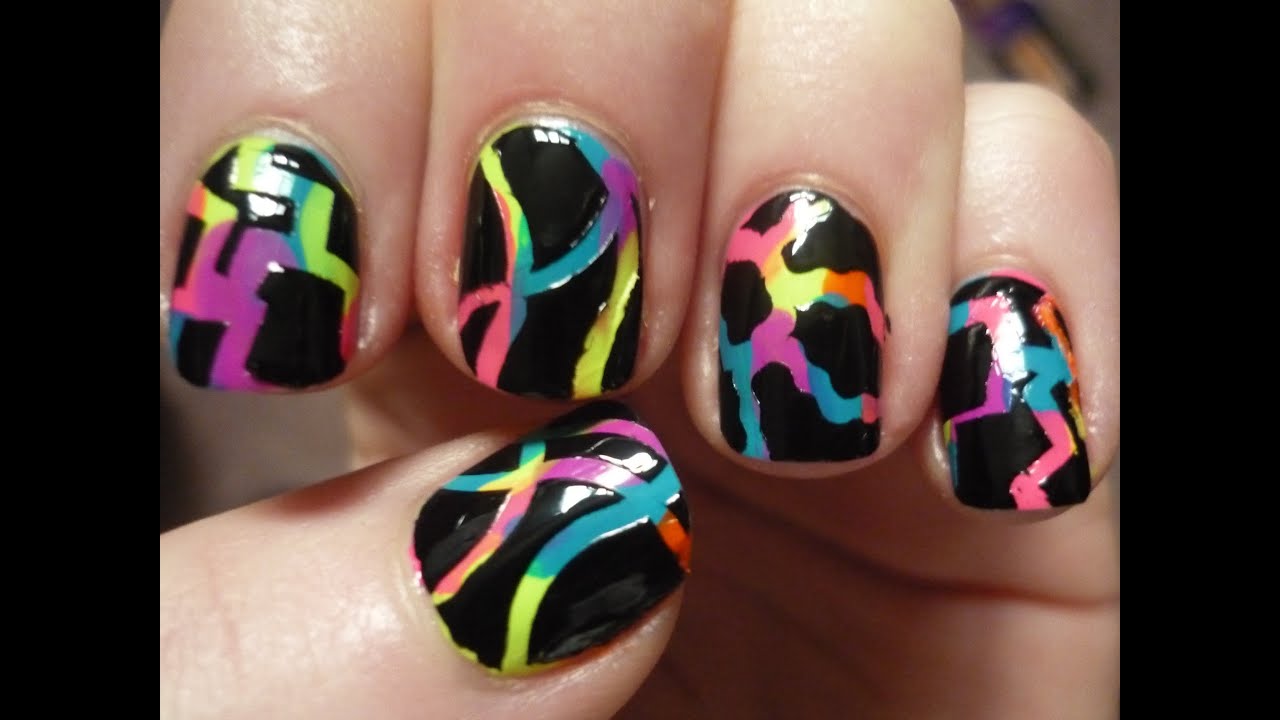EASY Peel Colour Explosion Nail Art Tutorial
