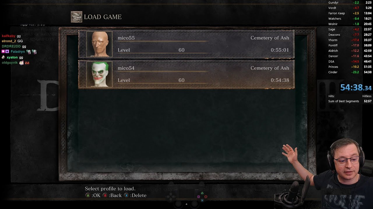 Dark Souls 3 nohit speedrun (54:38 IGT)  - reached sub 55 mins goal!