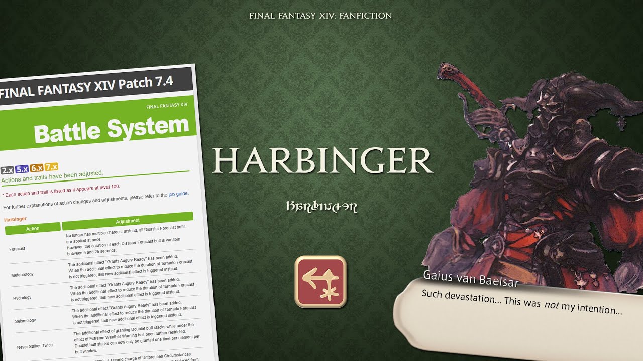 My patch notes for an original FFXIV job: Harbinger