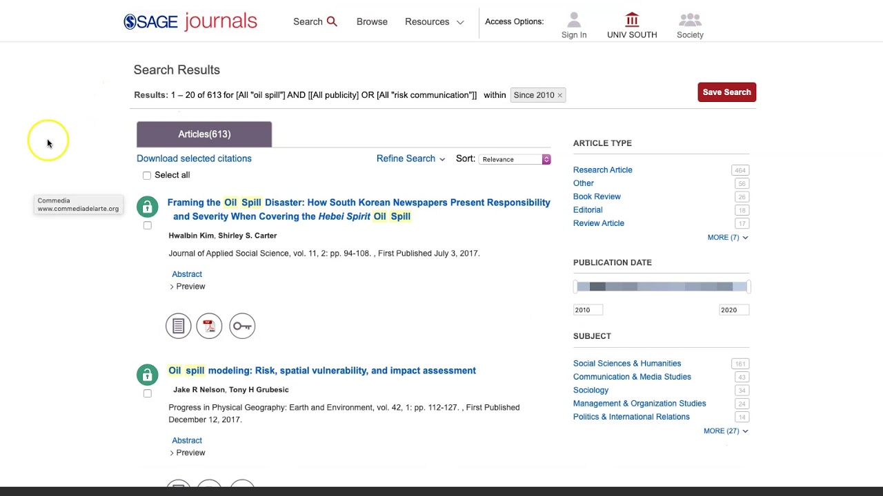 Using SAGE Journals