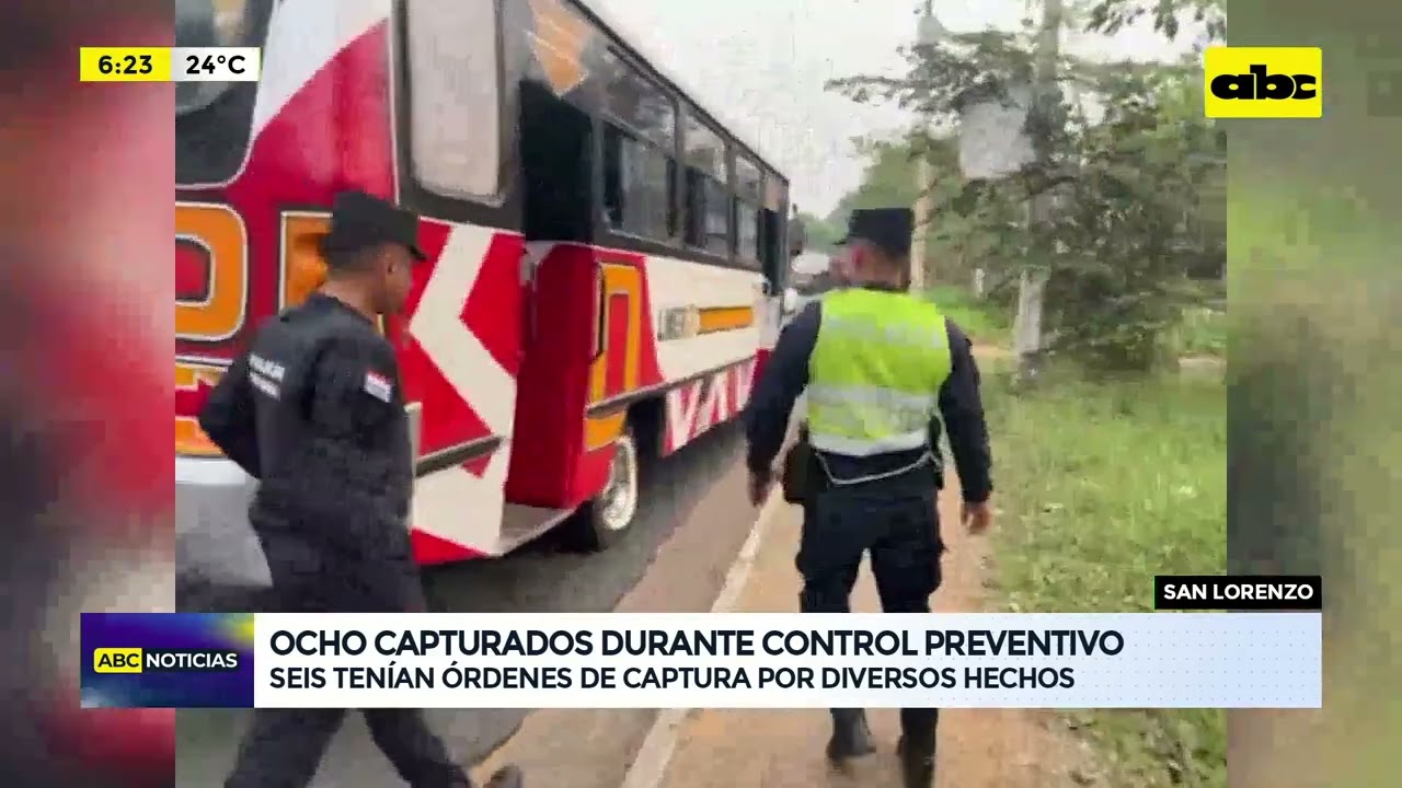 Ocho capturados durante control preventivo