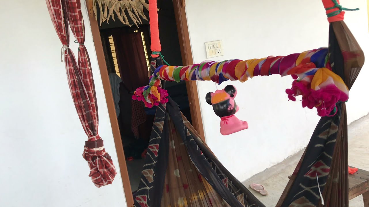 Indian Traditional Style Uyyala|మా బాబుకి నేను ఉయ్యాల ఏలా కట్టానో చూడండి|sarry cradle diy