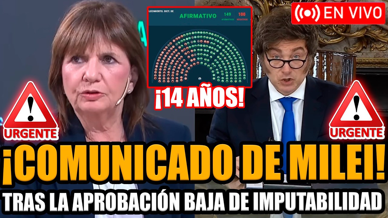 🔴URGENTE COMUNICADO DE MILEI EN VIVO TRAS LA APROBACIÓN DE LA BAJA DE IMPUTABILIDAD | FRAN FIJAP