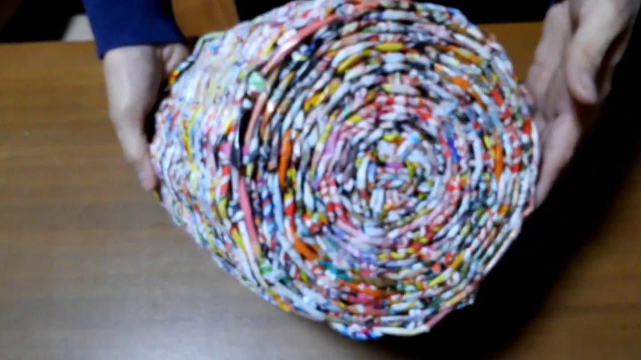 Recycle craft　広告のチラシでカゴ（大）をつくる