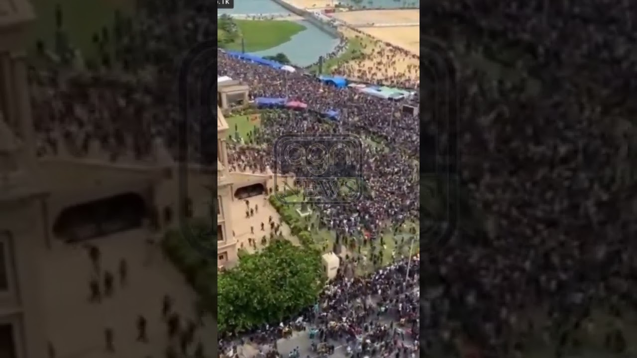 WATCH:Protesters in Sri Lanka storm President's palace in the capital Colombo. President on the run.