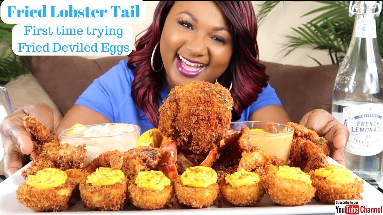 FRIED SEAFOOD MUKBANG (  DEEP FRIED LOBSTER TAIL )  , Seafood Boil