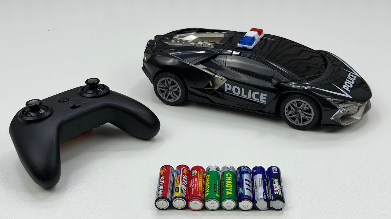 Unboxing RC light police car, EV inertial fire truck,RC stunt drift racing car,RC transport truck