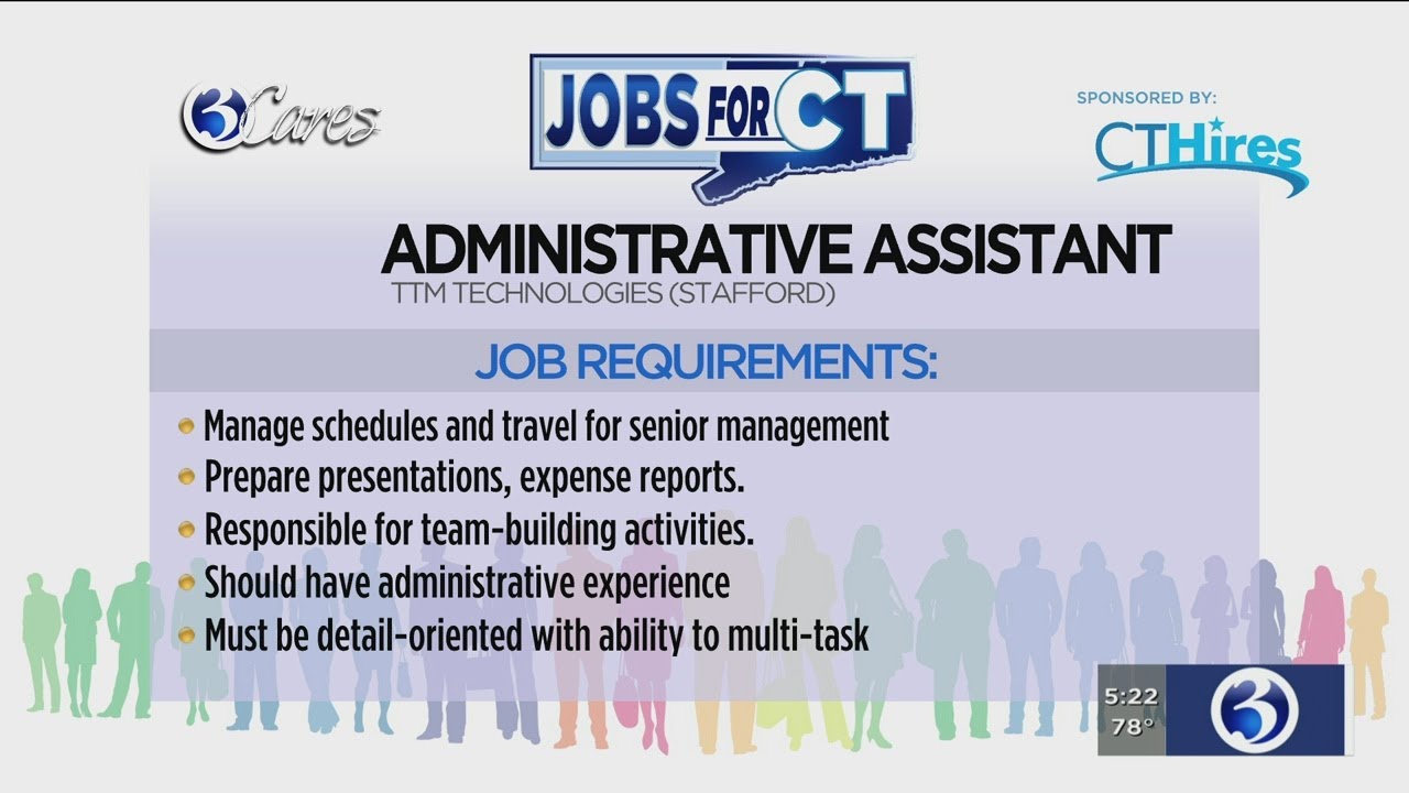 Jobs for CT: Administrative assistant
