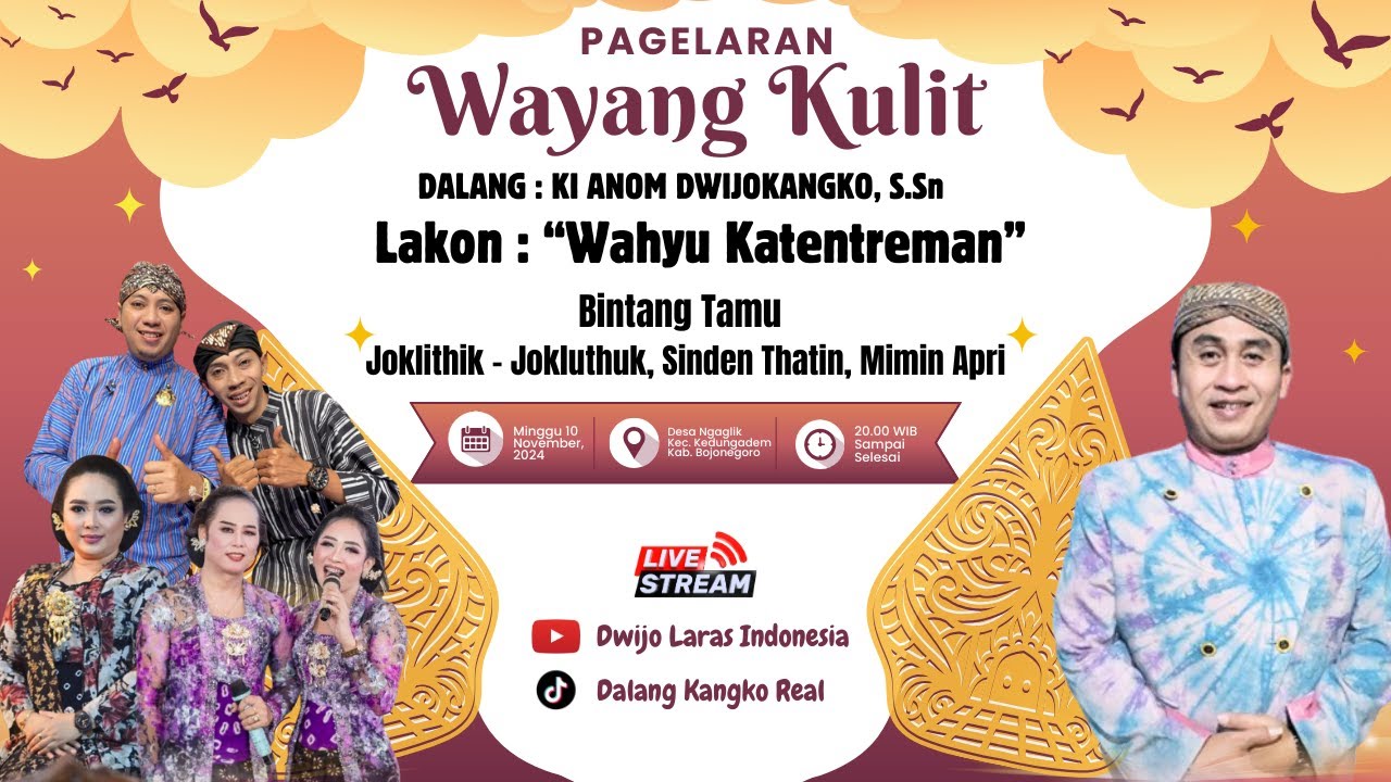 LIVE WAYANG KULIT DALANG KI ANOM DWIJOKANGKO, S.Sn 
