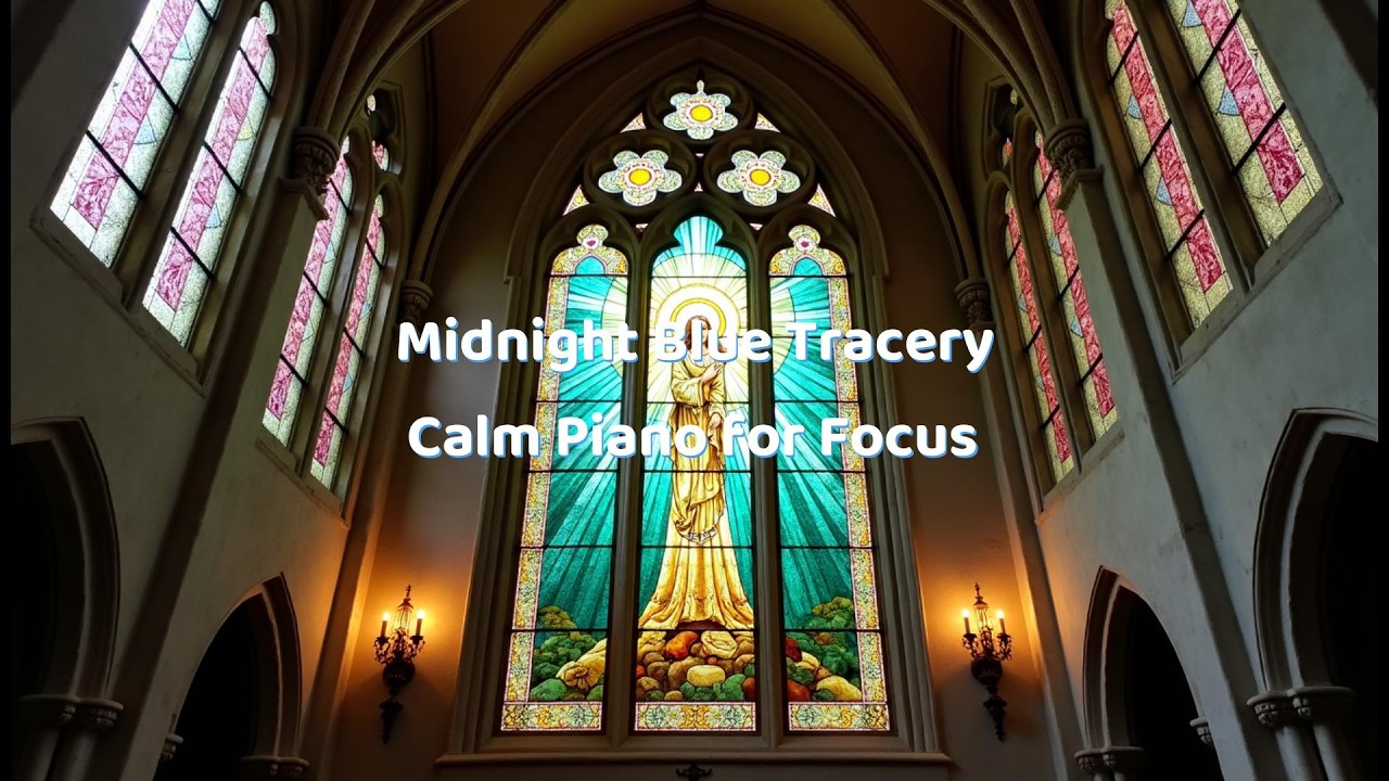 Midnight Blue Tracery — Calm Piano for Focus (1 hour)