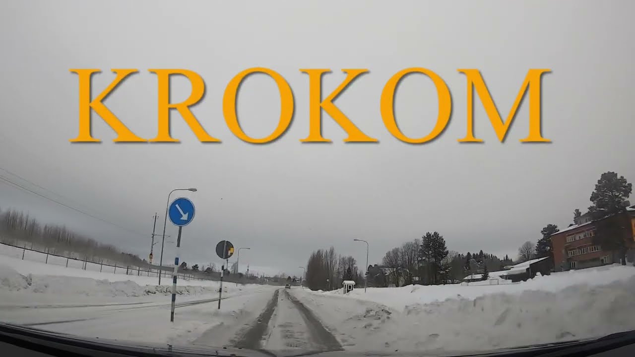Krokom, Sweden. Dashcam video.
