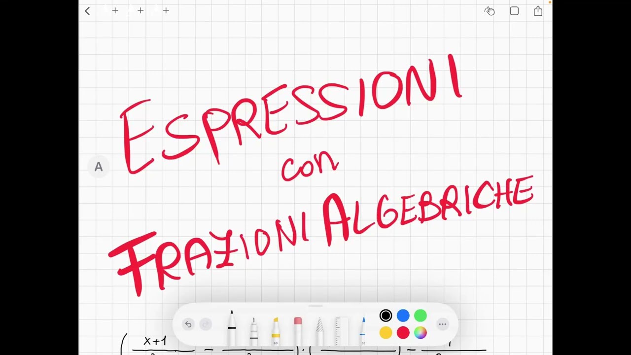 Espressioni con frazioni algebriche