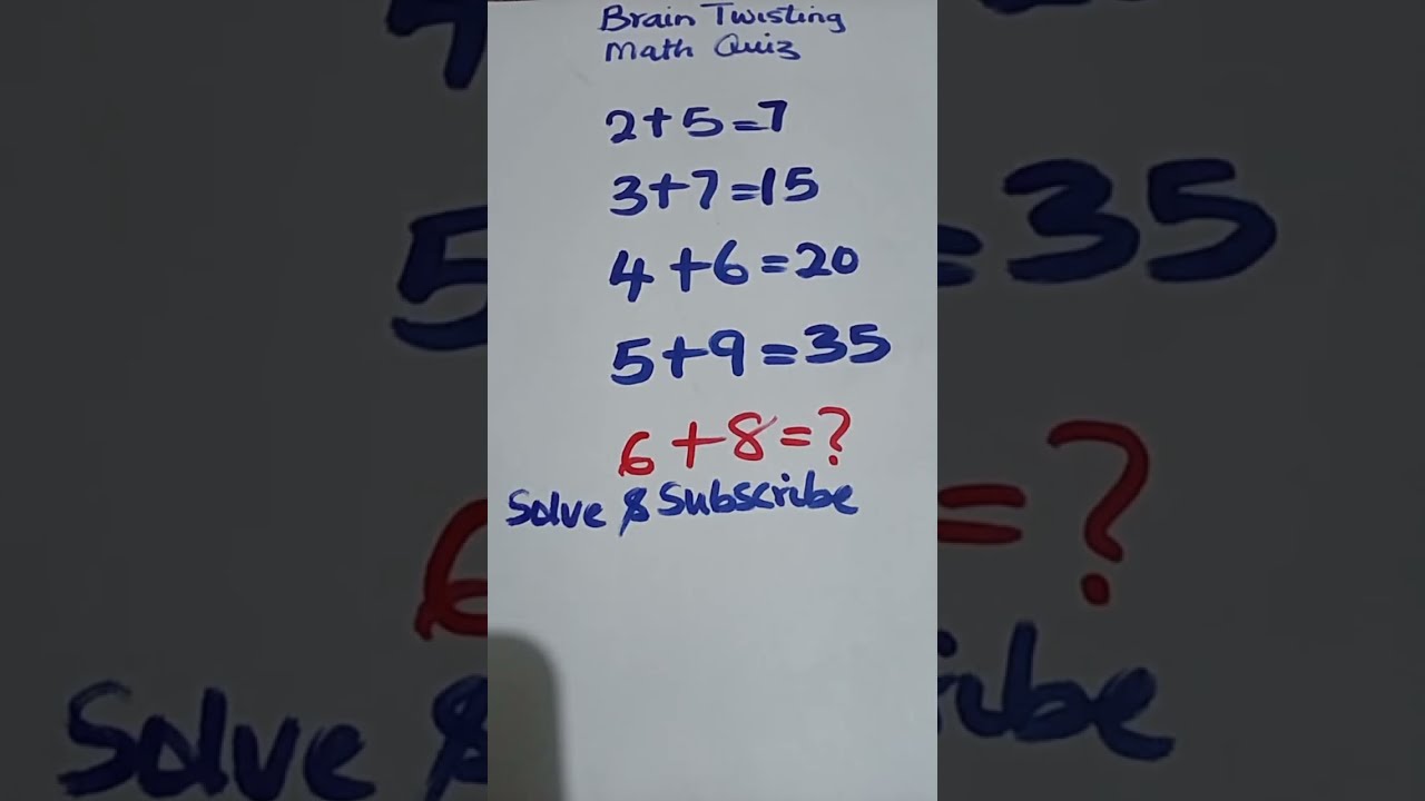 Brain Teaser For Smartminds Math12F #math#iqquiz#live#mathematics#braintest#iqtest#shorts#quiz#maths