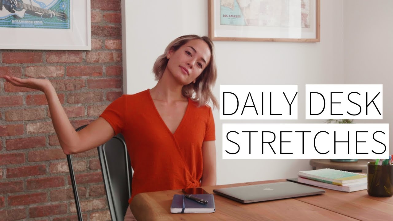 DAILY DESK STRETCHES - Stretches to do at your desk to prevent pain | Dr. LA Thoma Gustin