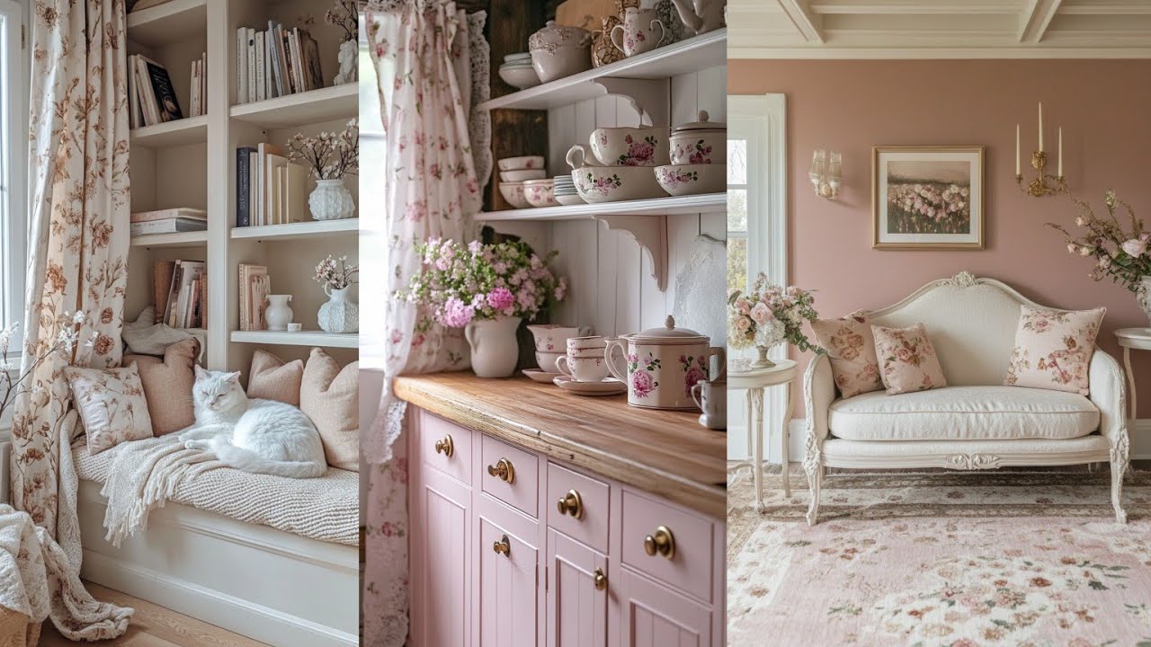 🌸🍃 STEP INSIDE Where Vintage Blush Pink Creates English Country Charm | HOME DECORATION IDEAS