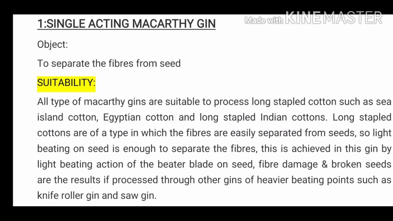 Ginning kya h? Ginning kitne prakar ki hoti h? What is ginning? How many type of ginning ?