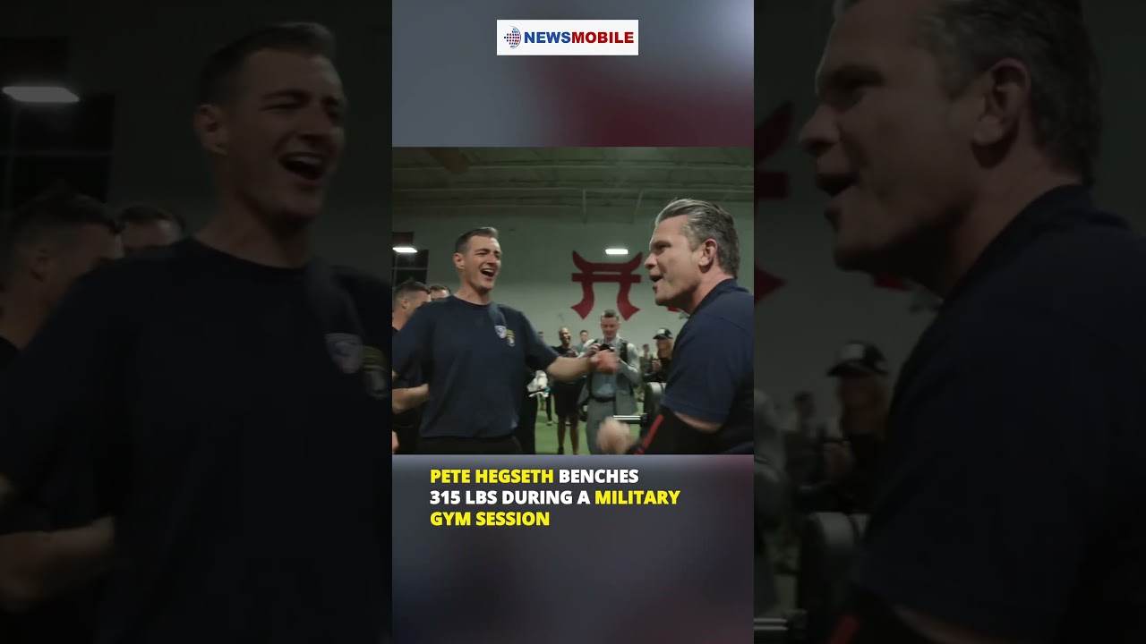Pete Hegseth Benches 315 lbs During a Military Gym Session