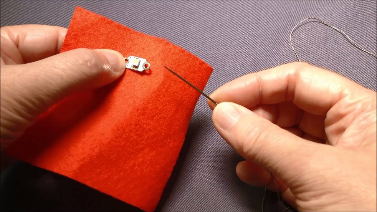 Getting Started with E-Textiles: Basic Circuit with a PCB LED