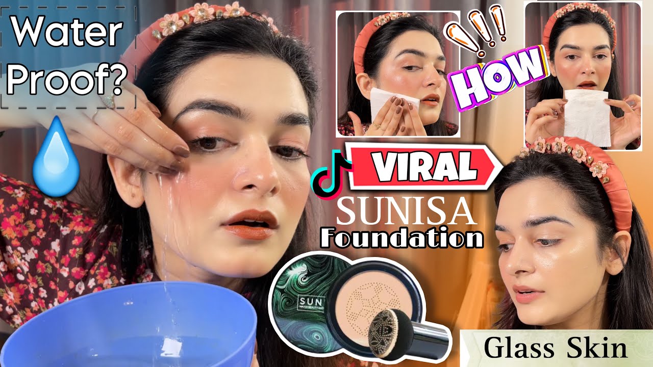 SUNISA Water Proof Foundation Review - Most Viral Glass Skin Foundation || HOW???