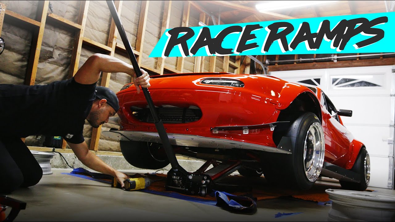 MAZDA MIATA LOWERING FROM TALL JACK STANDS OR RACE RAMPS | #OMGMIATA | EP53 | [4K60]