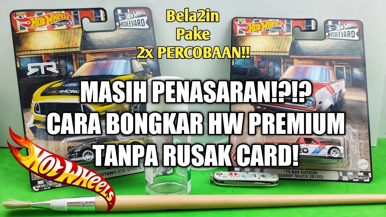 Eps519 CARA PALING AMAN OPEN BLISTER HOT WHEELS PREMIUM? BONGKAR HW Tanpa Sayat Card-nya