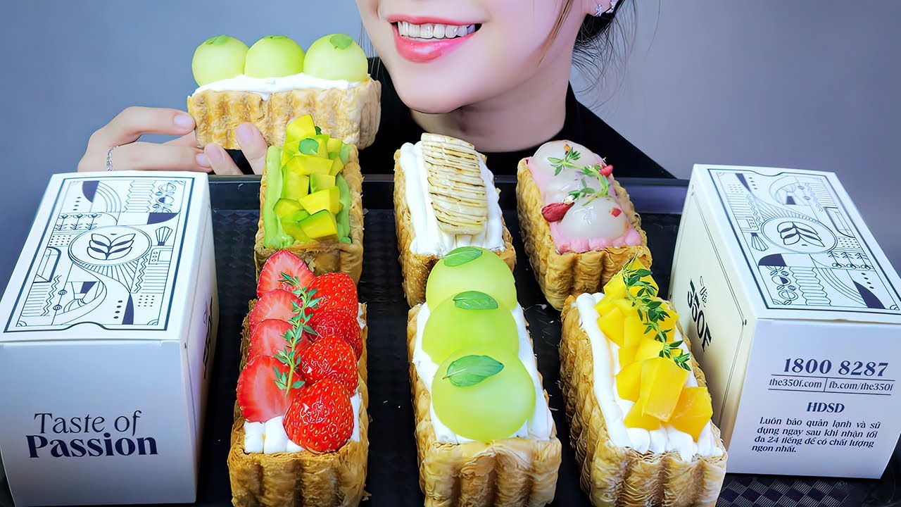 ASMR TART TRÁI CÂY 350F |  Fruit tarts , EATING SOUNDS | LINH-ASMR