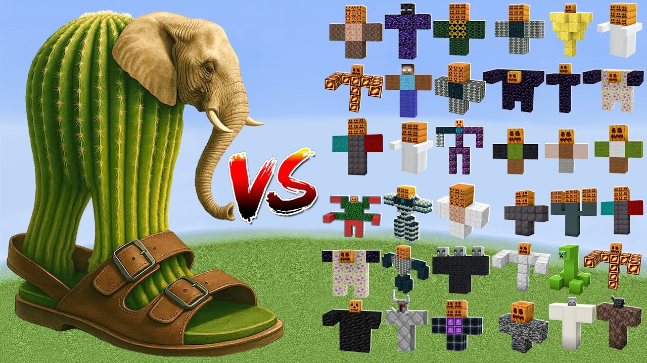 LIRILI LARILA vs All New Golems Minecraft Mob Battle !