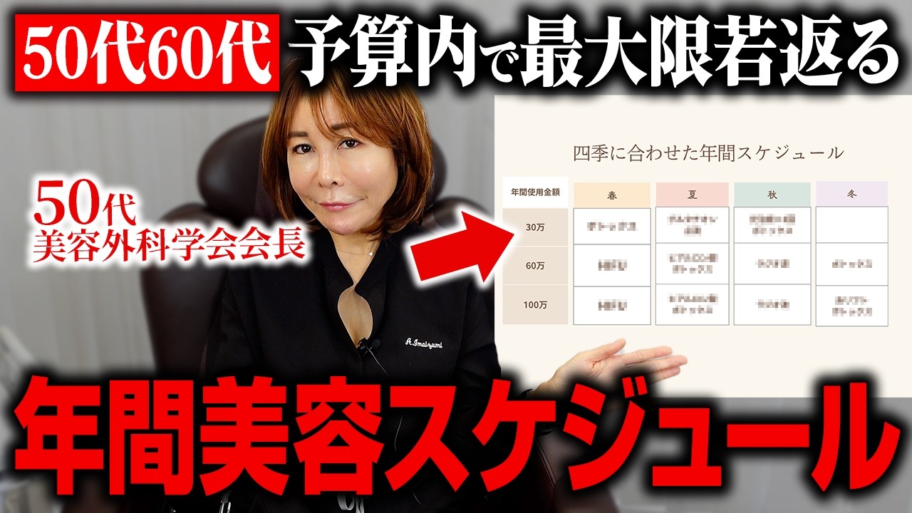 【予算別】50代60代こそ効果的に若返る！今すぐ真似したい美容年間スケジュールとルーティン!【若返り治療】