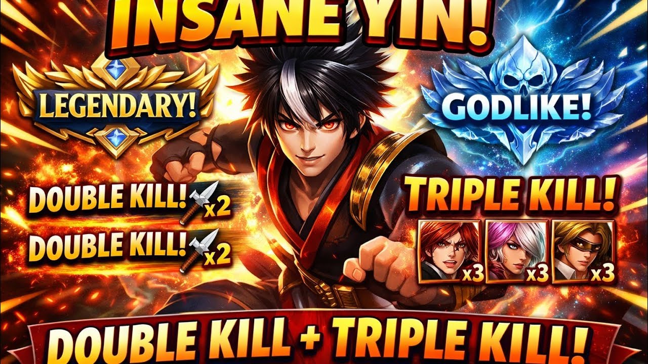 YIN UNSTOPPABLE! LEGENDARY + GODLIKE in ONE GAME?! (2 DOUBLE KILLS & TRIPLE KILL!) 😱 | MLBB”
